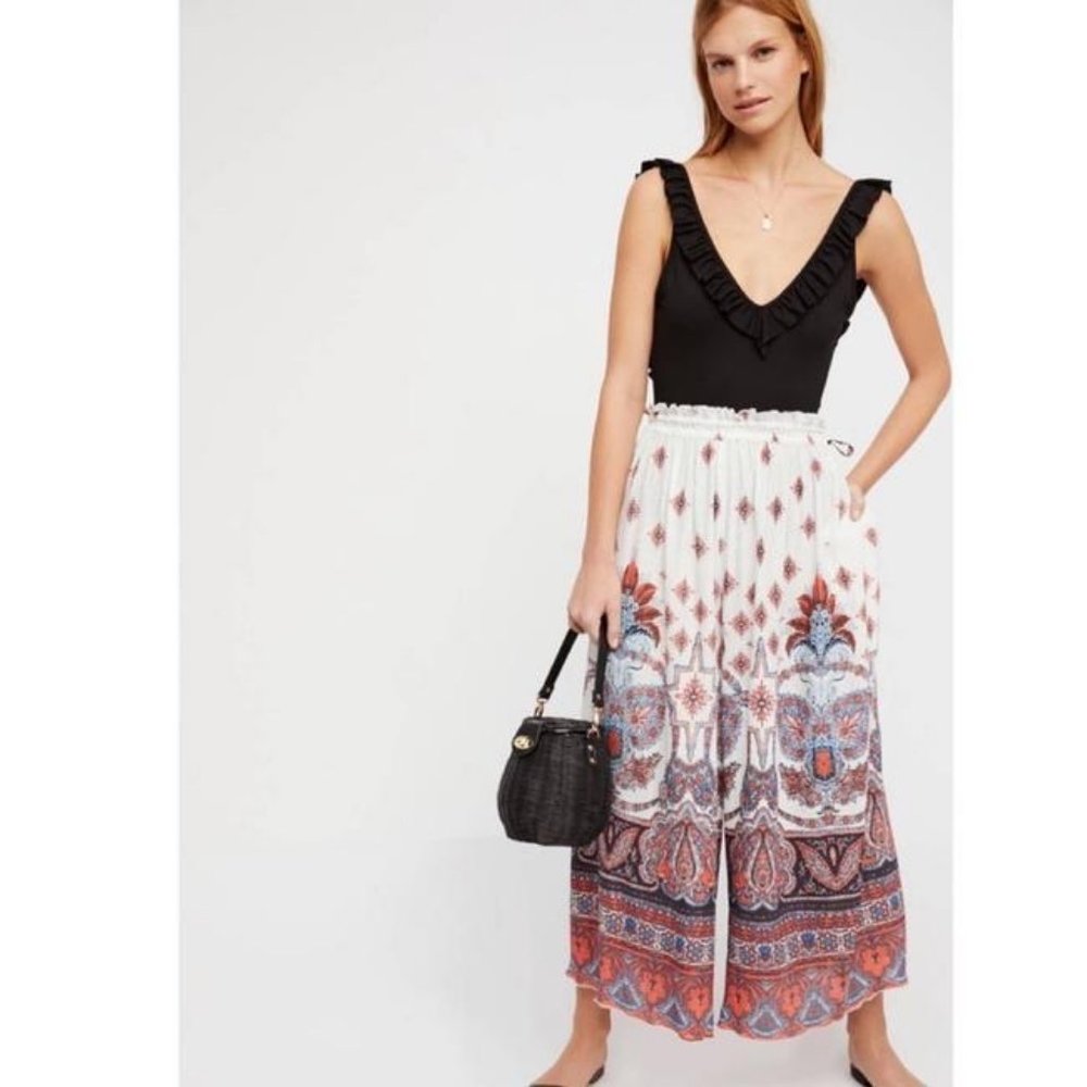 Free People 'Gold Dust' Wide Leg Pants